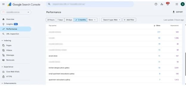 google search console example