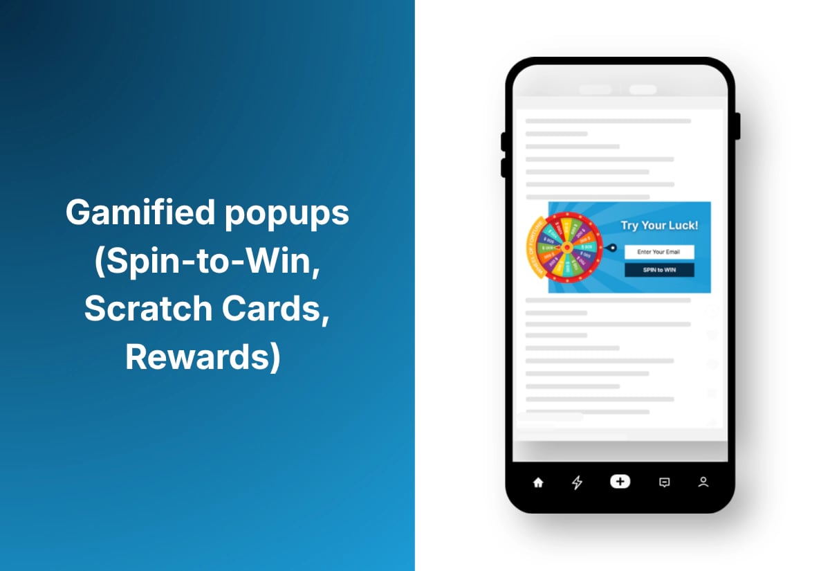 Gamified popups spin to win scratch cards rewards Image