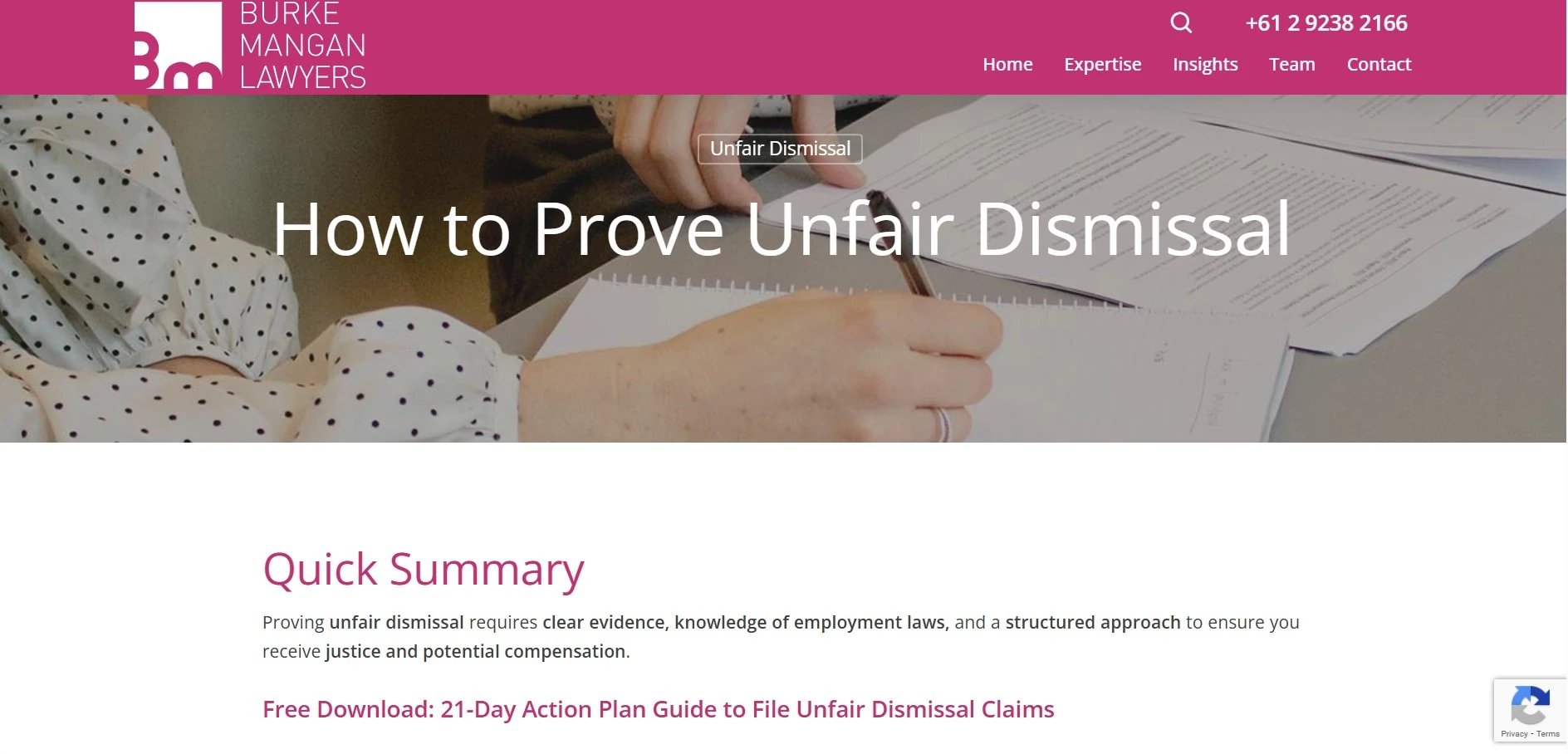 How to prove unfair dismissal screenshot image