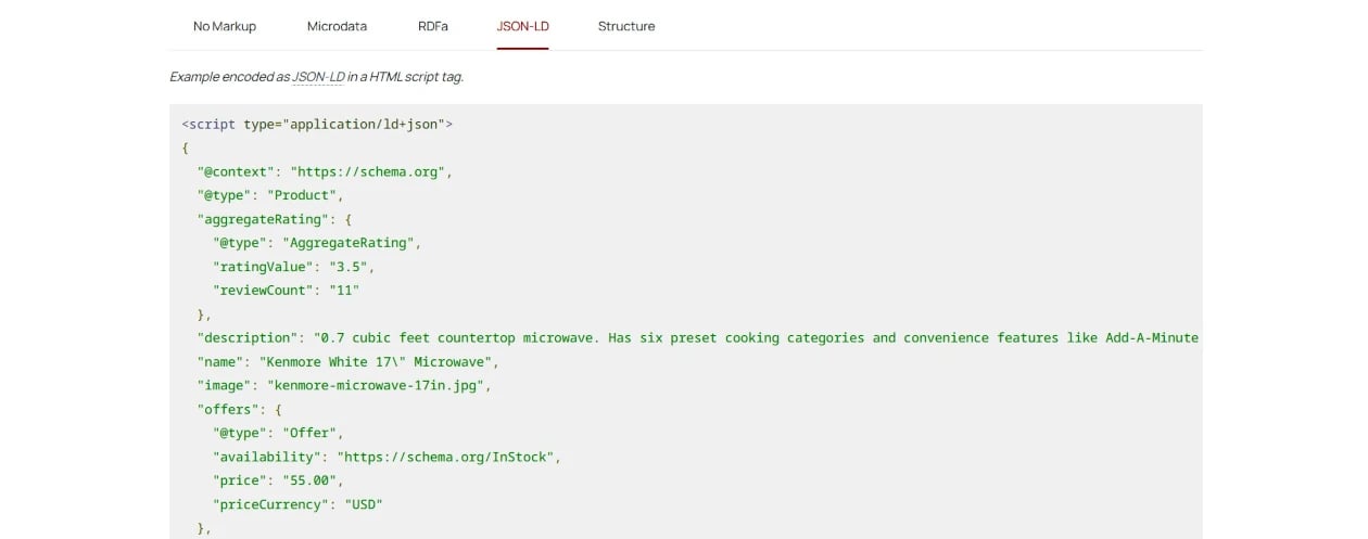 Product schema example image