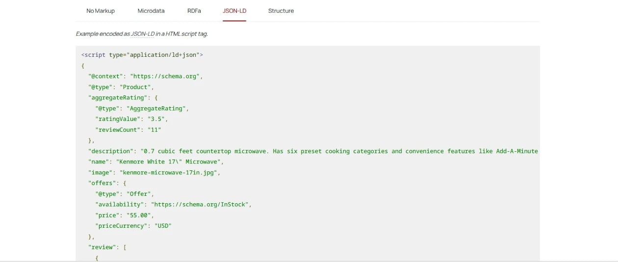 Review schema example image