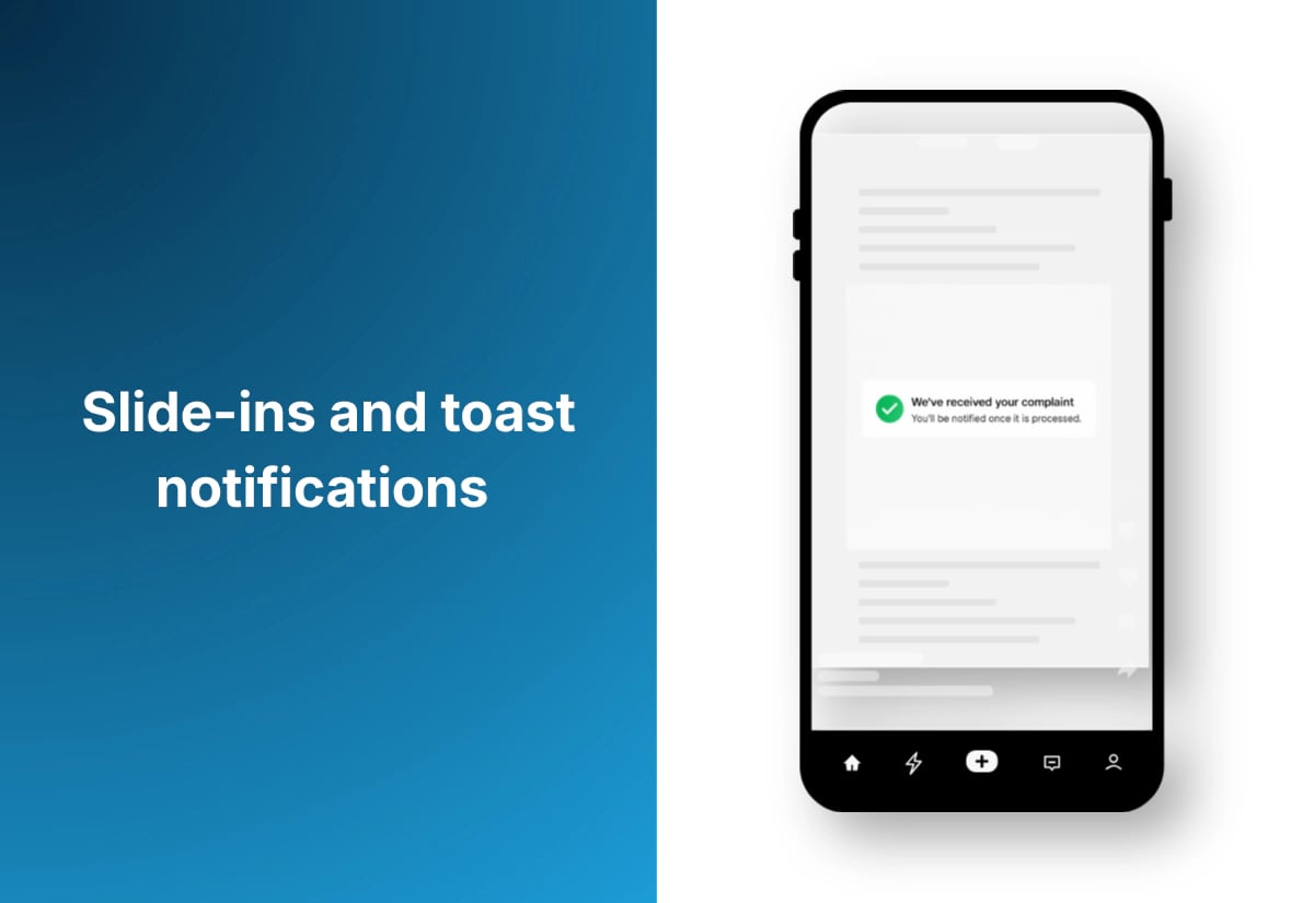 Slide ins and toast notifications Image