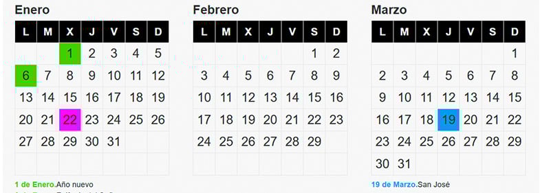 Calendario laboral 2020