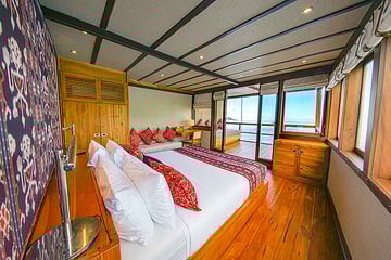 Coralia liveaboard Indonesia main deck master cabin