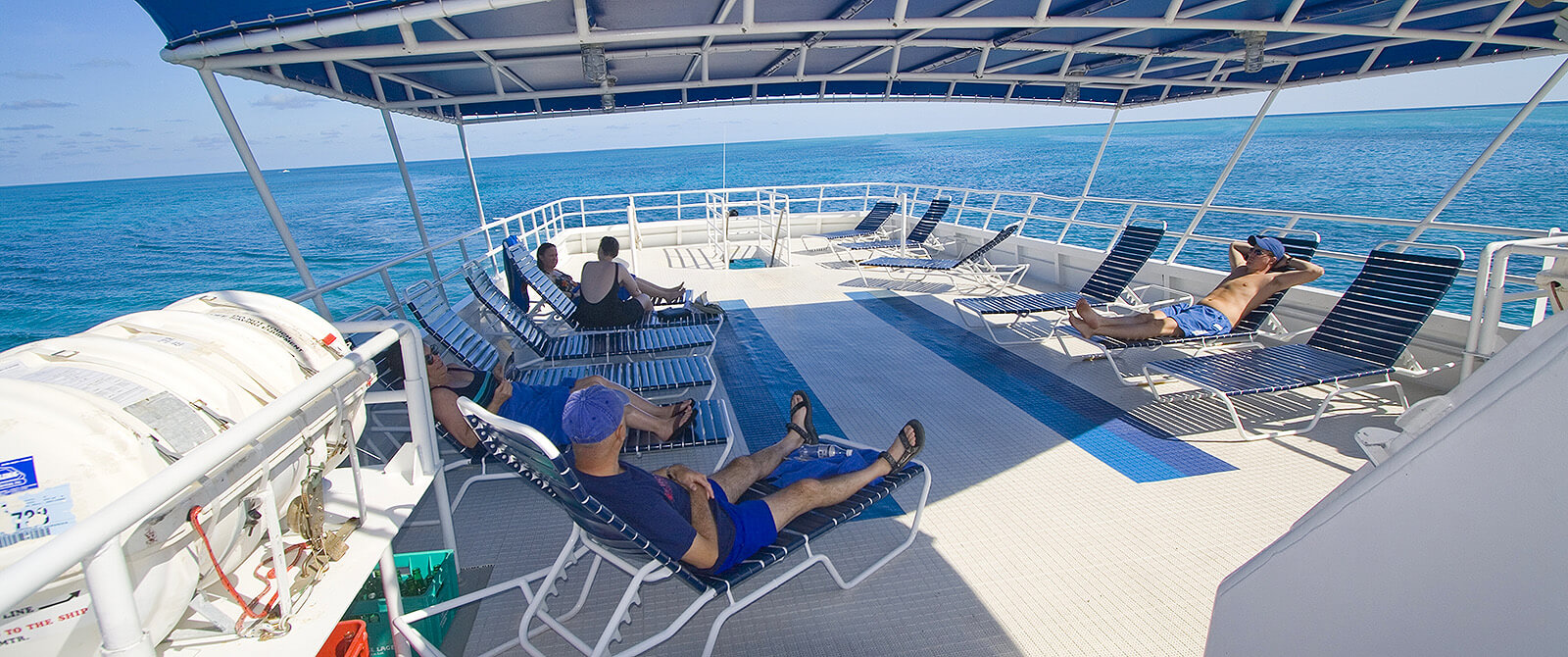 Belize Aggressor IV liveaboard shaded sun deck