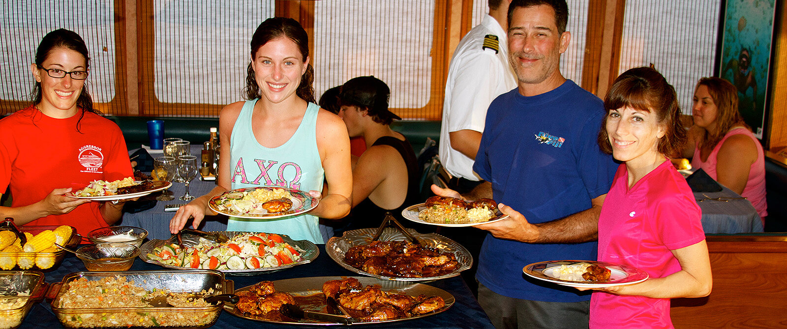 Belize Aggressor IV liveaboard dining