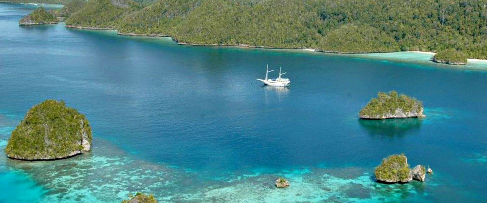 Pearl of Papua liveaboard aerial
