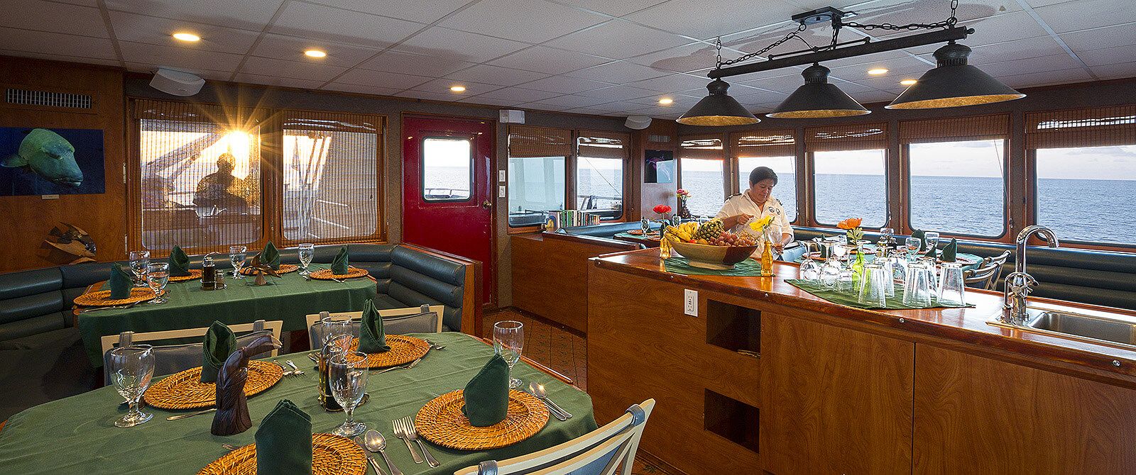 Belize Aggressor IV liveaboard indoor dining