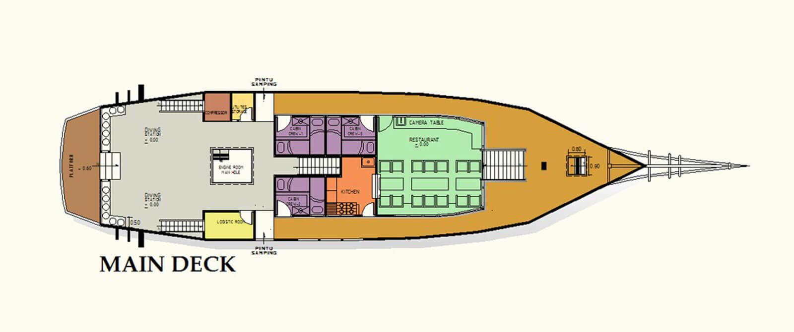 Pearl of Papua liveaboard deck plan