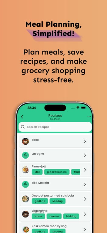 Heima app - Meal Planning Simplified
