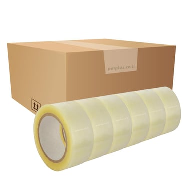 מארז 72 גלילי דבק אריזה שקוף