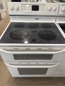 Maytag Gemini double oven glass top white range - $769.00 - MT-RG-0000012