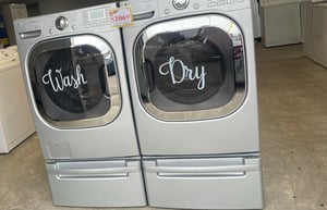 LG silver color washer and dryer set - $1,069.00 - LG-WD-0000038