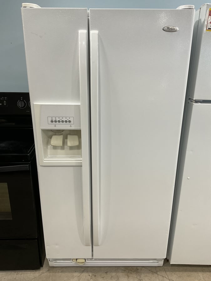 Whirlpool white side by side refrigerator thumbnail 1