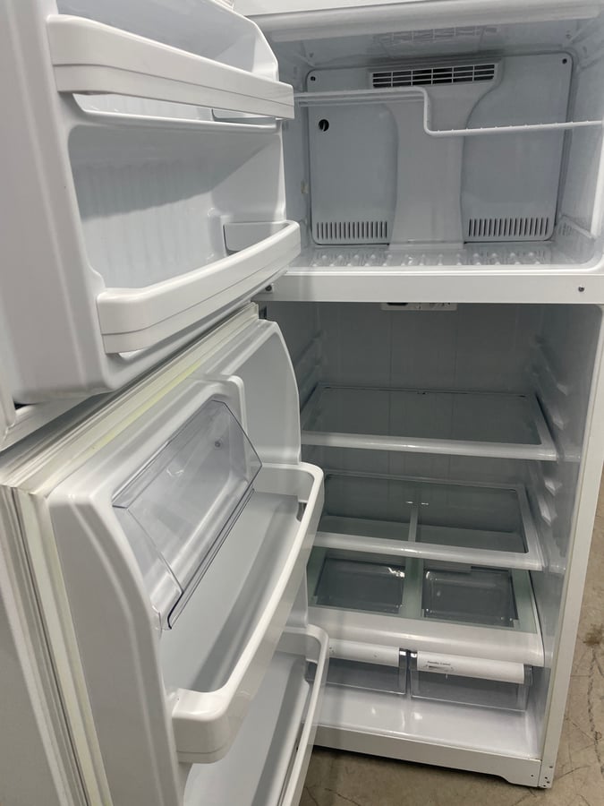 GE white top mount refrigerator image 2