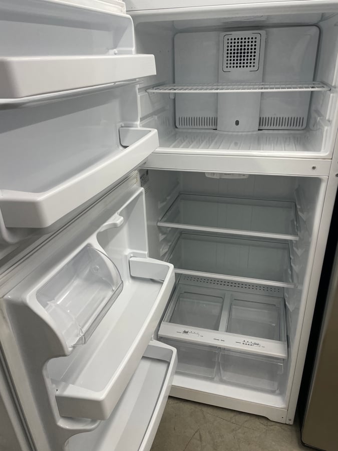 GE white top mount refrigerator image 2