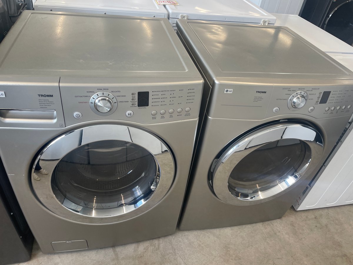 LG TROMM silver color washer and dryer set - Image