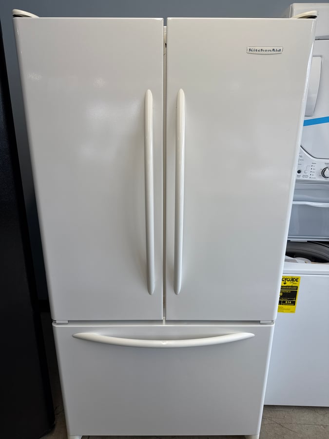 Kitchen Aid white French door refrigerator - Image