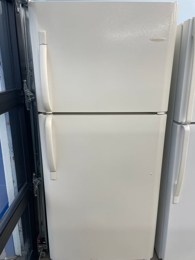 Frigidaire almond color top mount refrigerator - Image