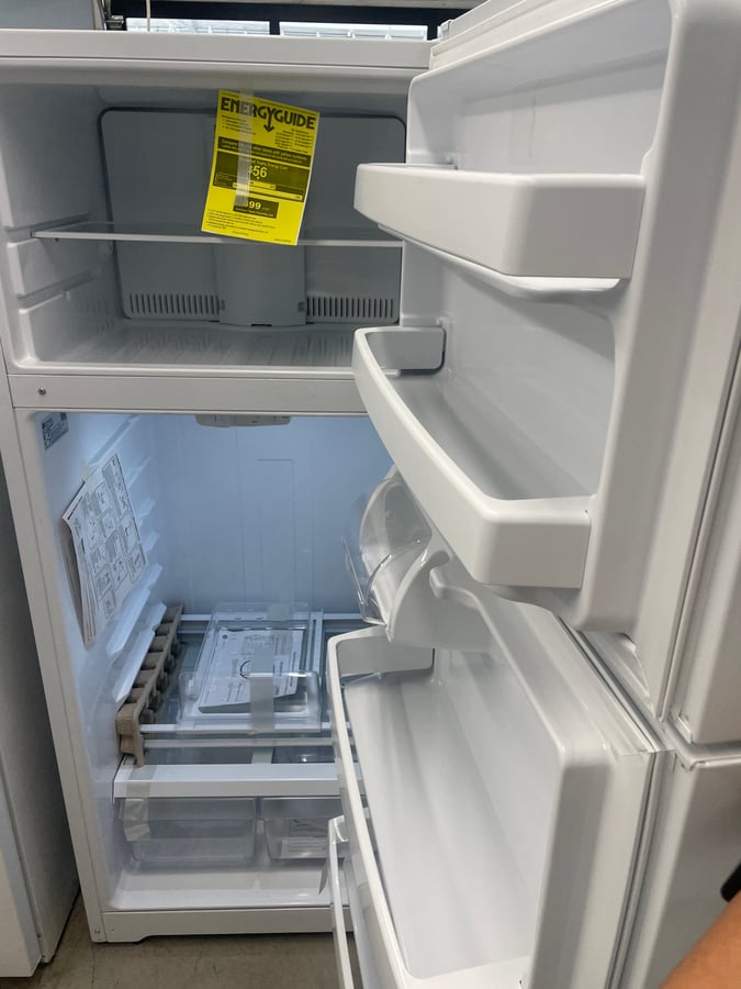New Open Box GE white top mount refrigerator image 2