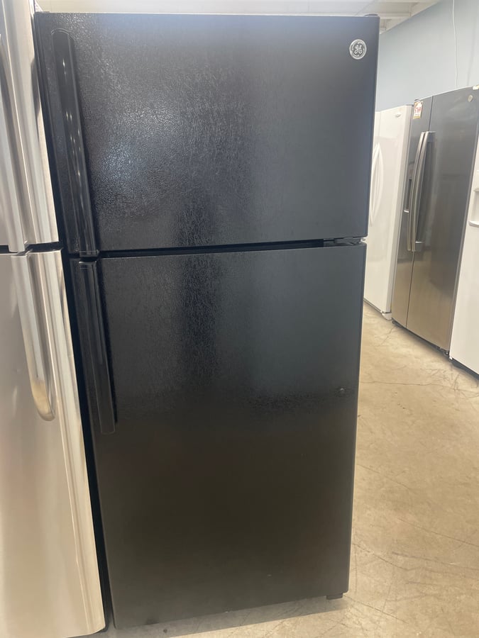 GE black top mount refrigerator image 1