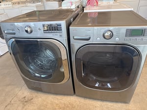 LG grey color front load washer and dryer set - $999.00 - LG-WD-0000126