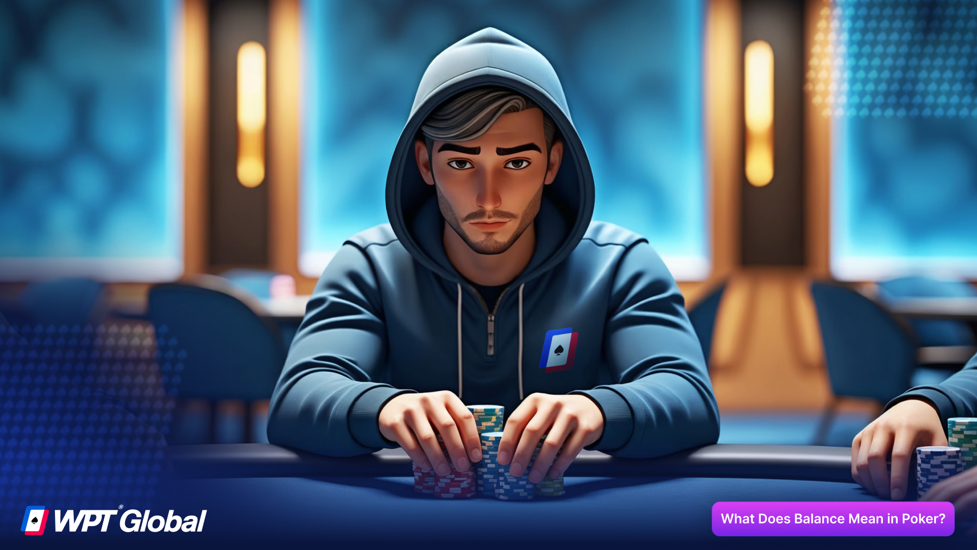 Poker player betting in a balanced way to disguise hand strength