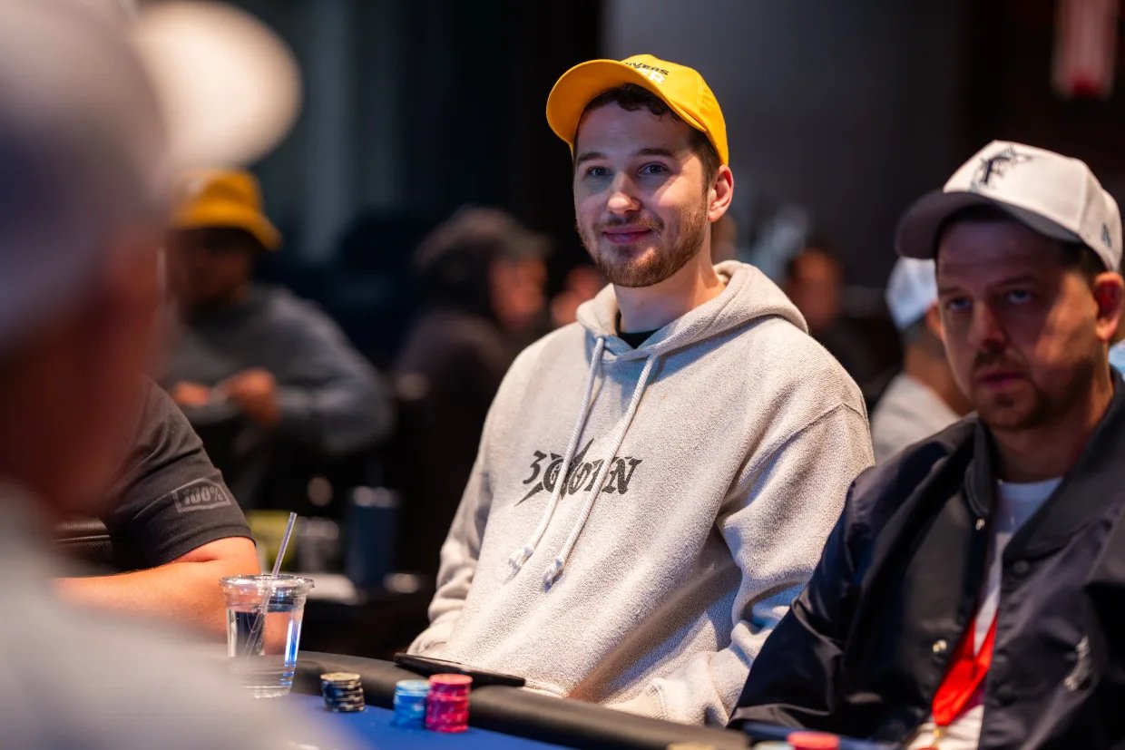 Phil Hellmuth III sits at the poker table during the WPT bay 101 championship