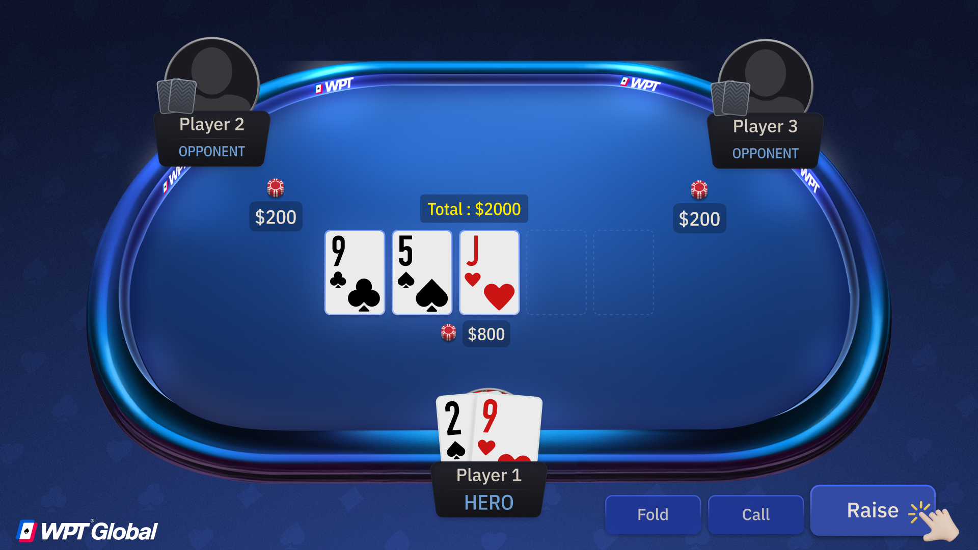 Poker player making an aggressive bet with chips