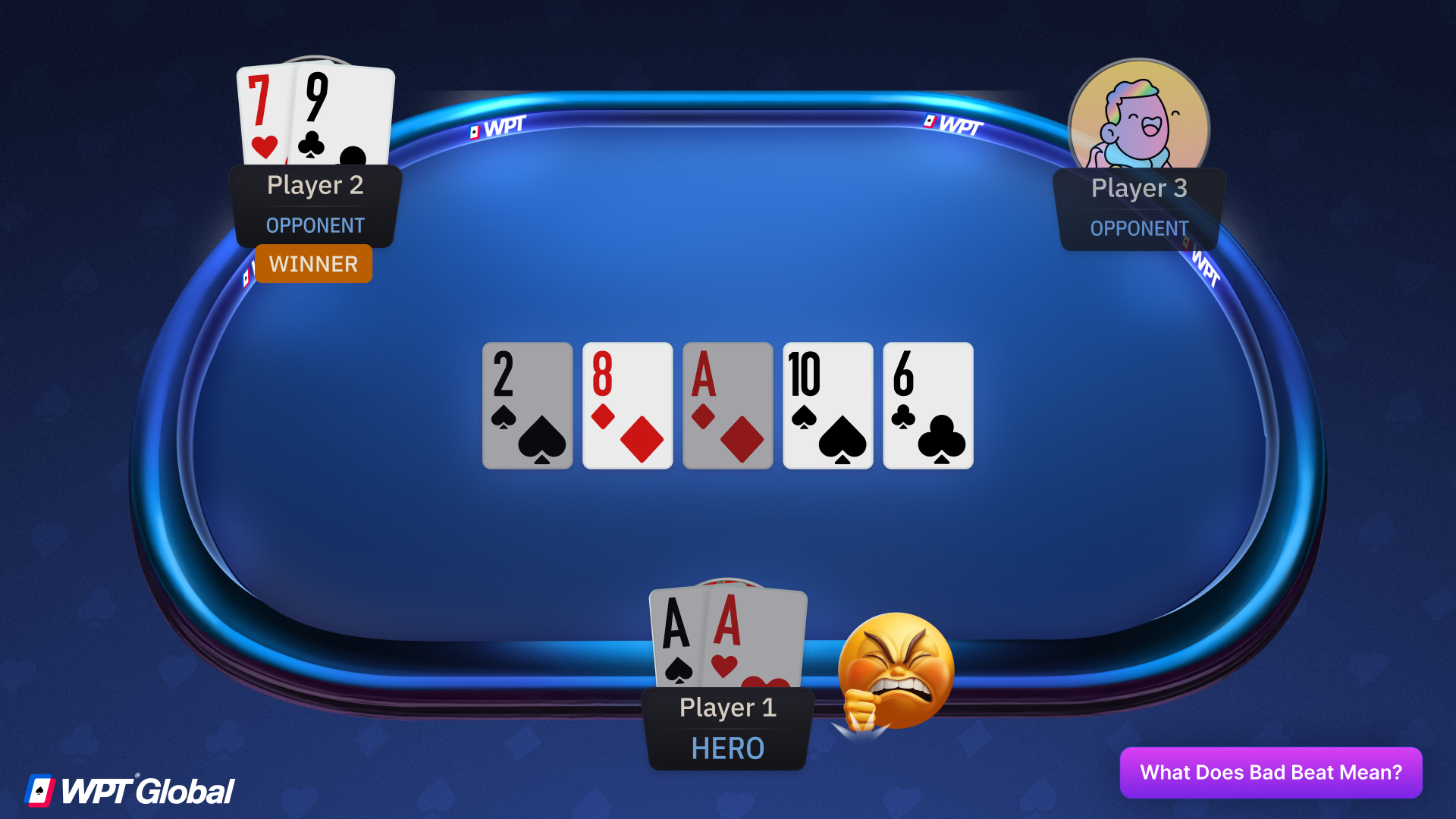 Poker player upset after suffering a bad beat