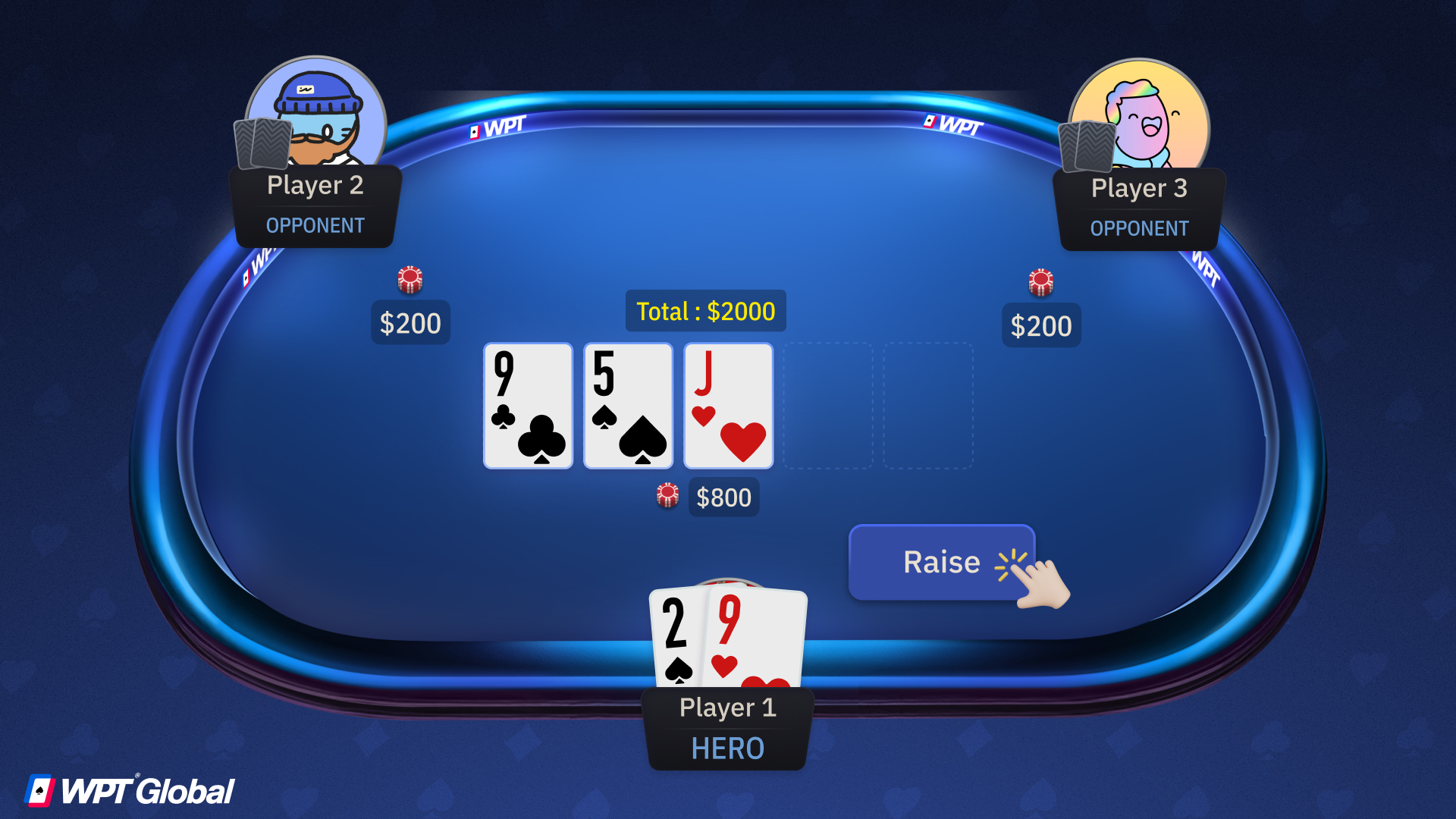 Poker player making an aggressive bet with chips