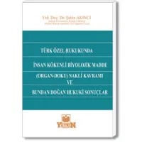 Türk Özel Hukukunda İnsan Kökenli Biyolojik Madde (Organ-Doku) Nakli Kavramı ve Bundan Doğan Hukuki Sonuçlar