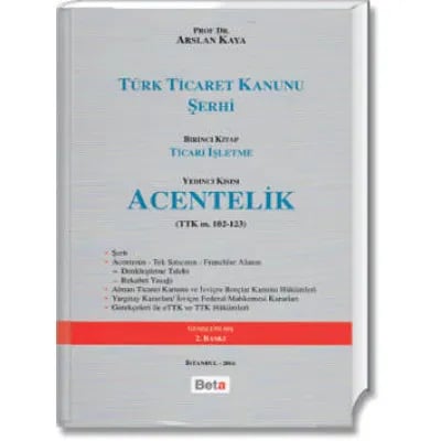 Türk Ticaret Kanunu Şerhi – Acentelik