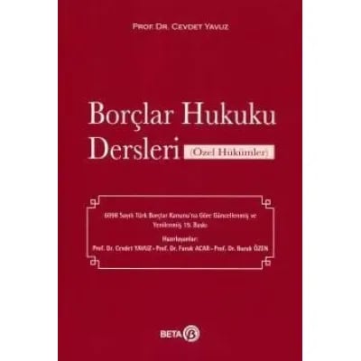 Borçlar Hukuku Dersleri (Özel Hükümler)