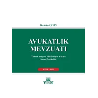 Avukatlık Mevzuatı