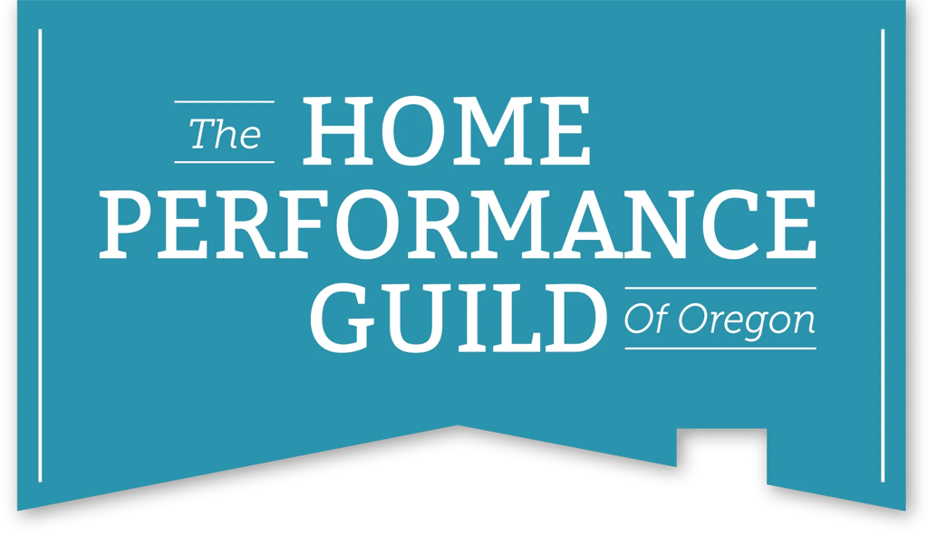 The Home Performance Guild of Oregon logo in full color with stylized house and leaf design.