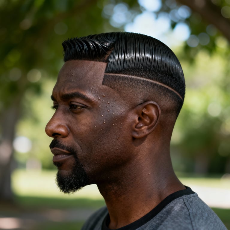 burst fade straight hair on straight hair, low version.