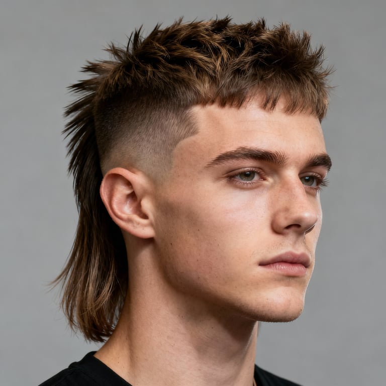 Burst Fade Mullet style example