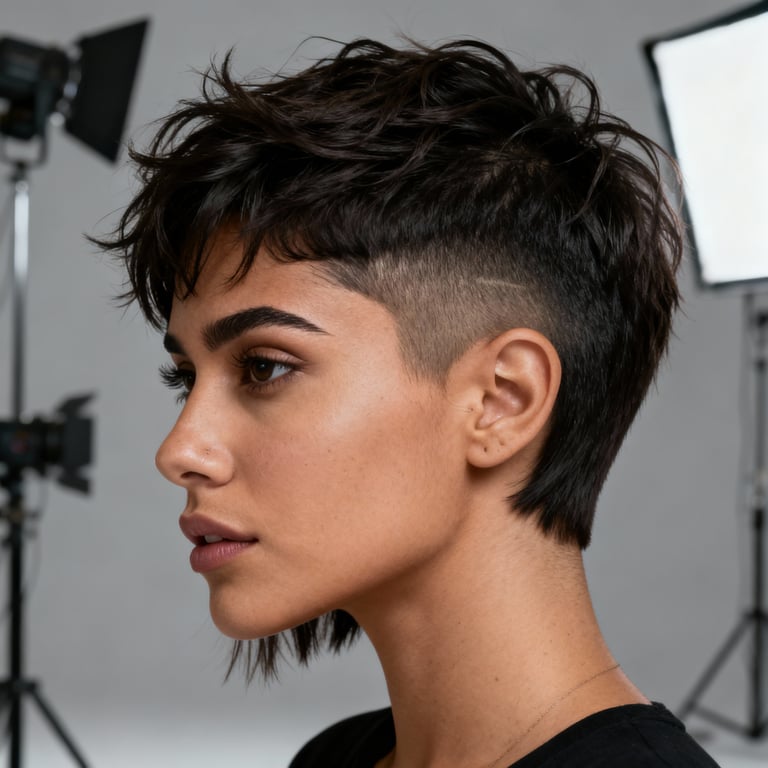 messy french crop on straight hair, low version.