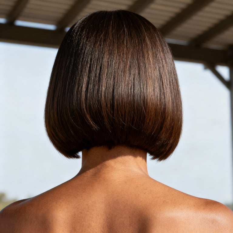 butterfly haircut on straight hair, low version.