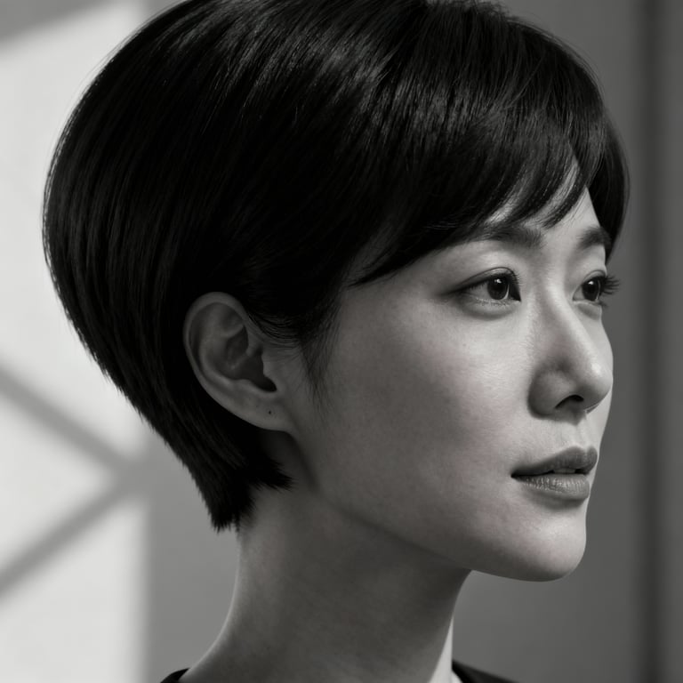 pixie on straight hair, low version.