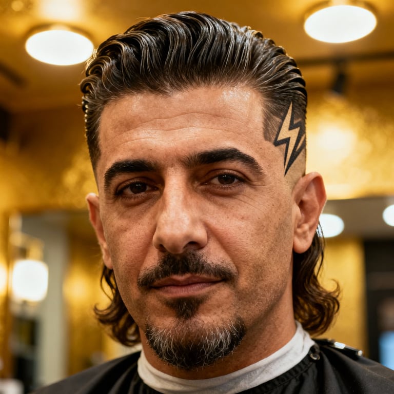 Mid Burst Fade Mullet