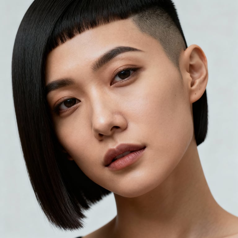 undercut on straight hair, low version.