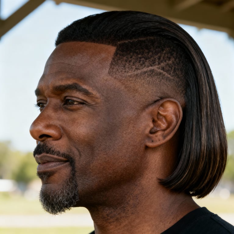 medium length layered haircut on straight hair, low version.