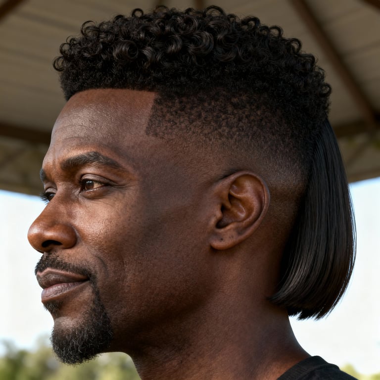 long pixie cut on straight hair, low version.