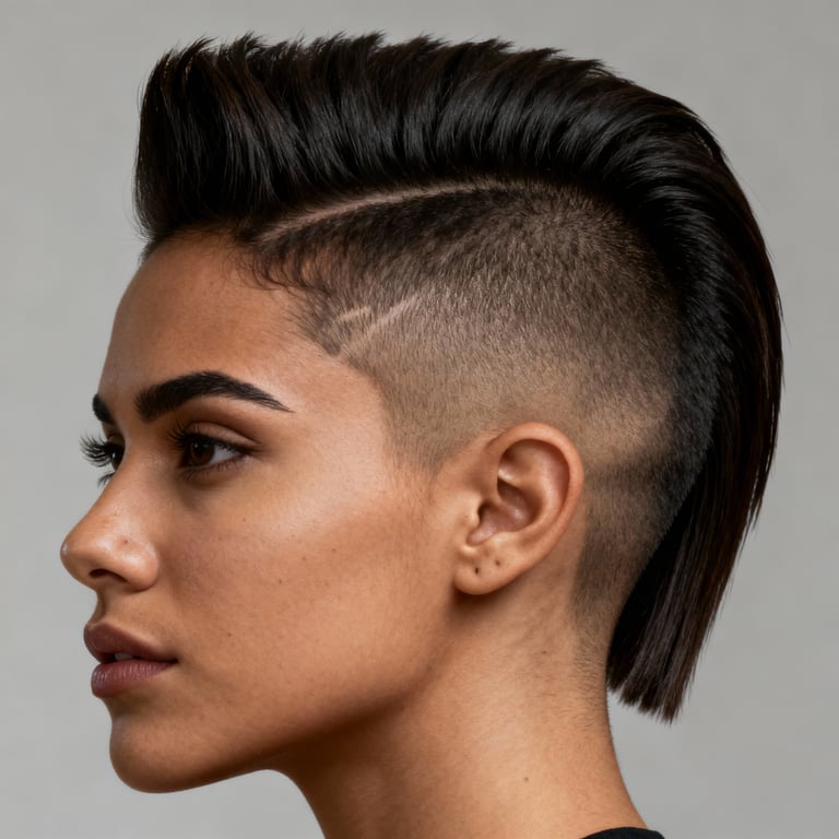 faux hawk men on straight hair, low version.