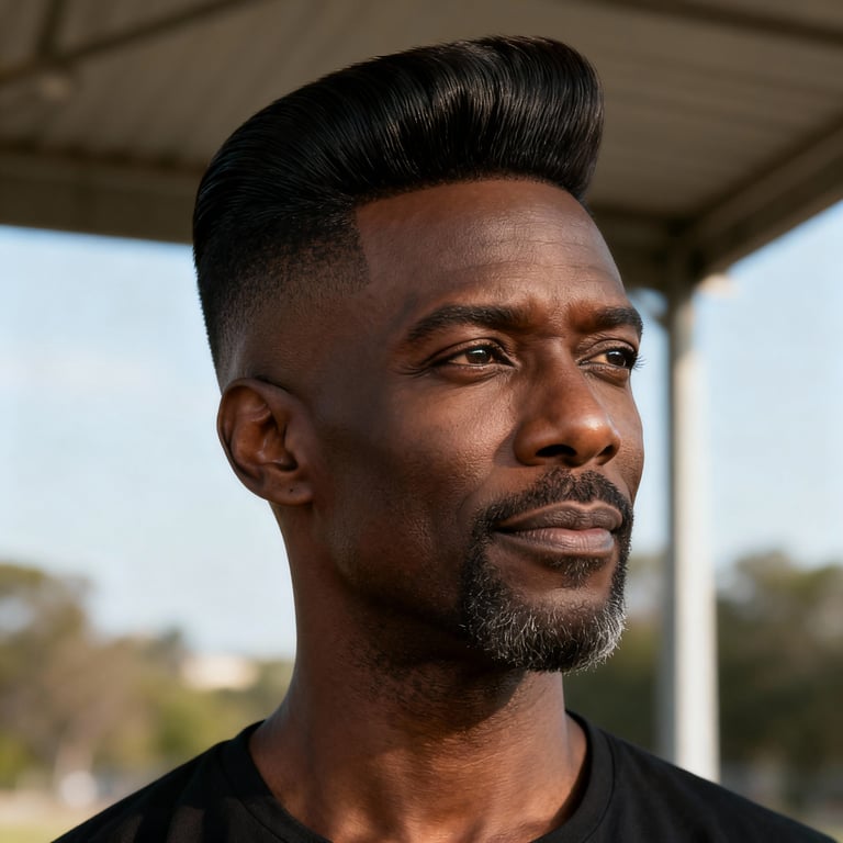 quiff on straight hair, low version.