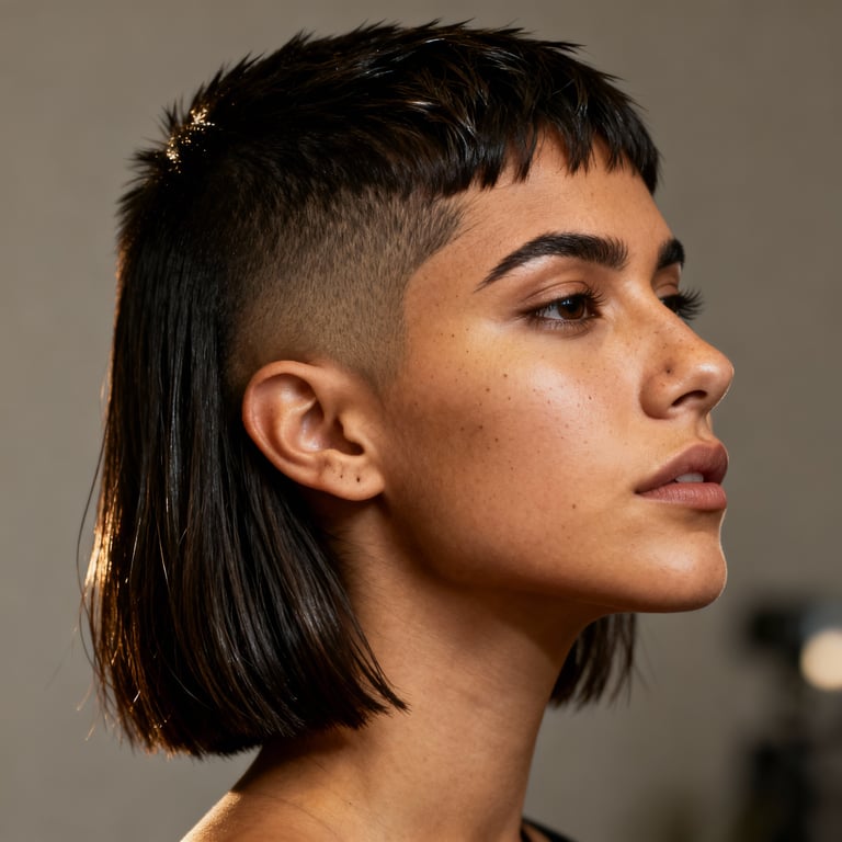 wolf cut men on straight hair, low version.