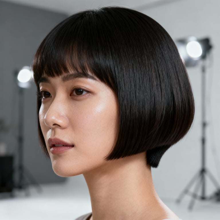 u shape hair cut with layers on straight hair, low version.