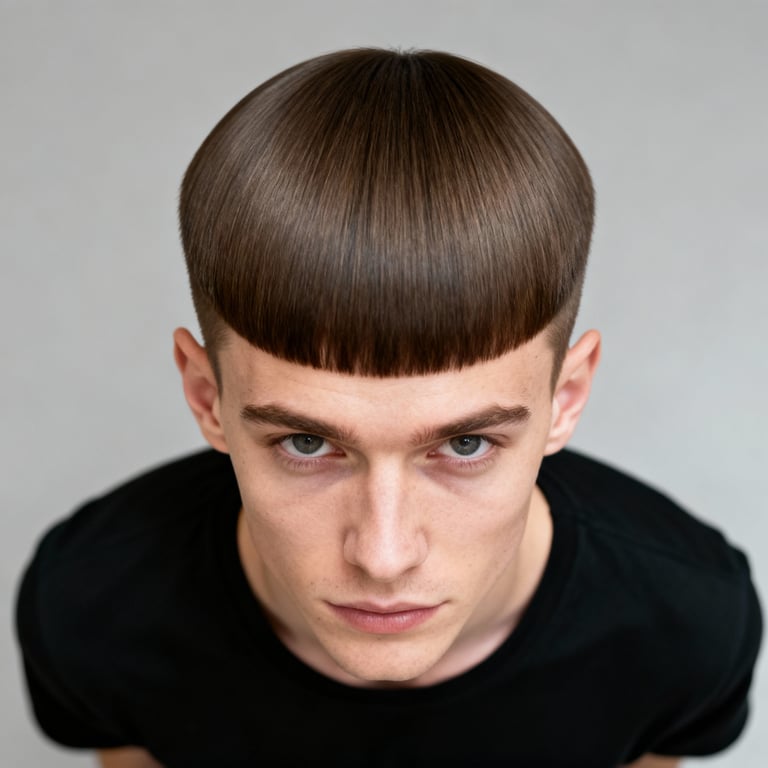 blunt cut on straight hair, low version.